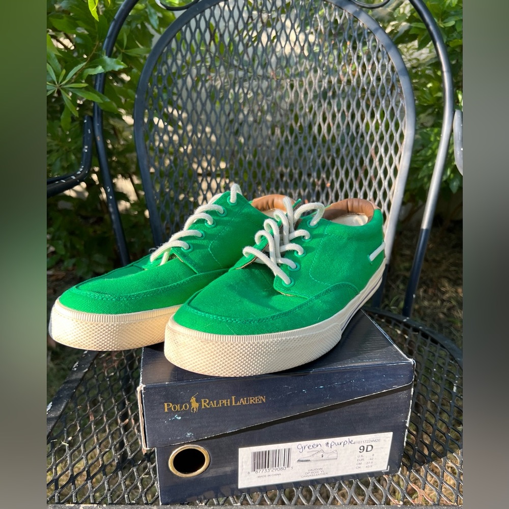 ⭐️ Polo Ralph Lauren Mens Green Vaughn Sneaker